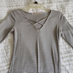 Stripped Bodycon Long Sleeve Dress